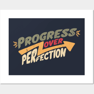 Vintage Progress Over Perfection // Back to School Teacher Saying Posters and Art